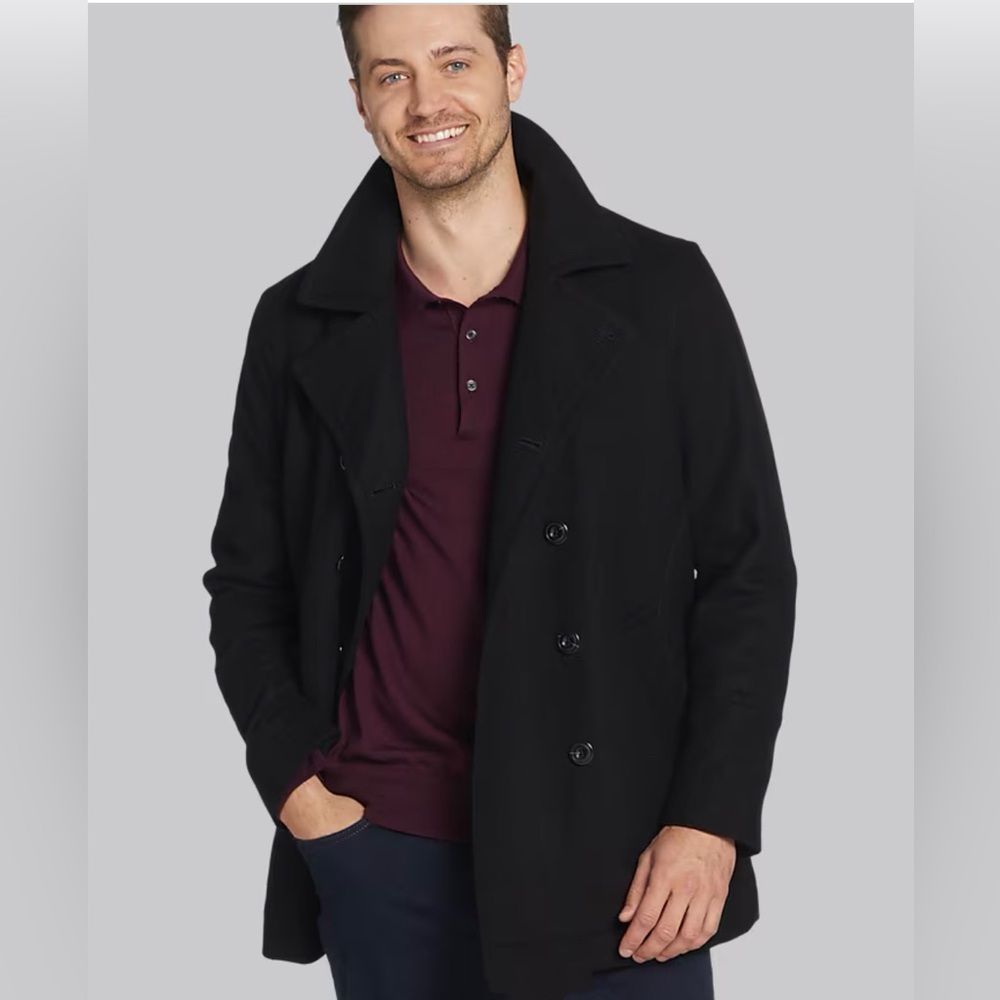 Joseph AbboudModern Fit Peacoat with Buttoned Pockets  Mens Size M